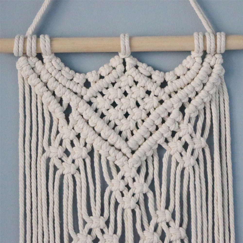 Thảm Macrame Đan Tay Treo Tường Trang Trí 25*73CM