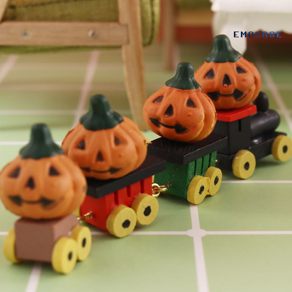 Set 2 Mô Hình Bí Ngô Mini Trang Trí Nhà Búp Bê