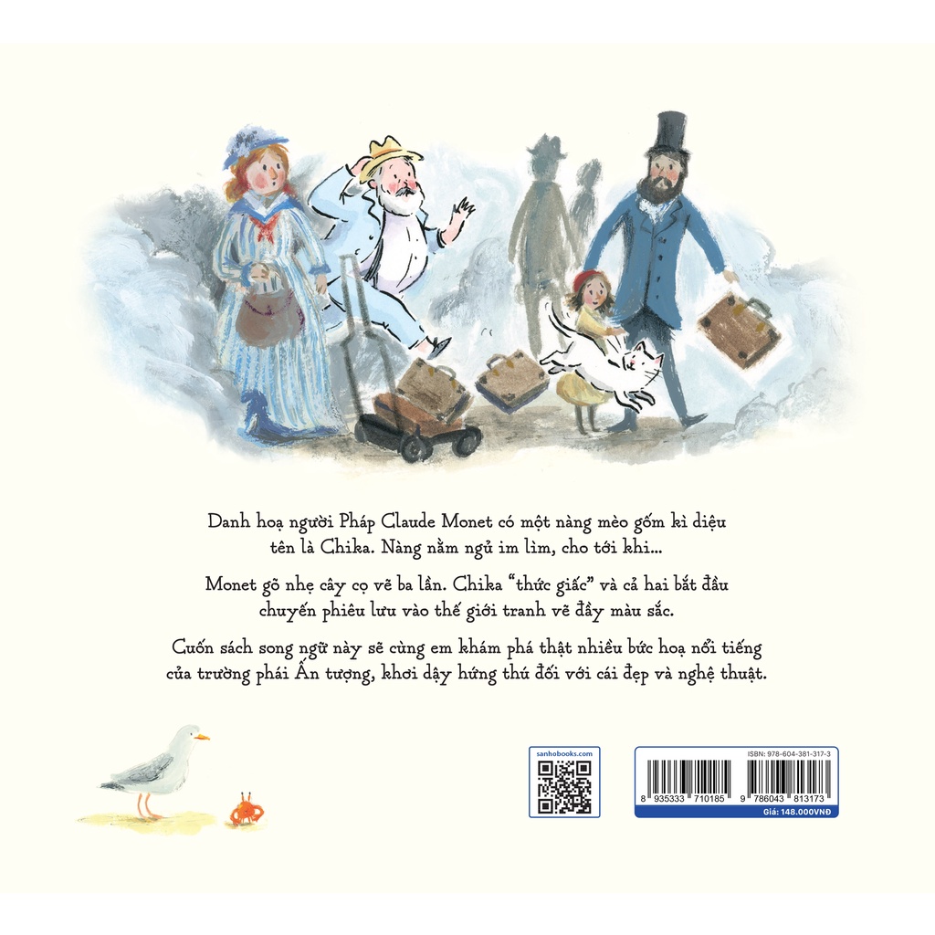 Sách Thiếu Nhi Song Ngữ | Monet’s Cat – Nàng Mèo Của Monet |  San Hô Books.