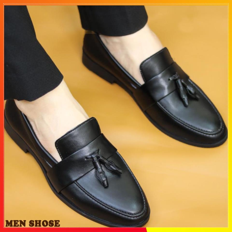 Giày Lười Nam Da Lì Đơn Giản Có Chuông   Mã L192