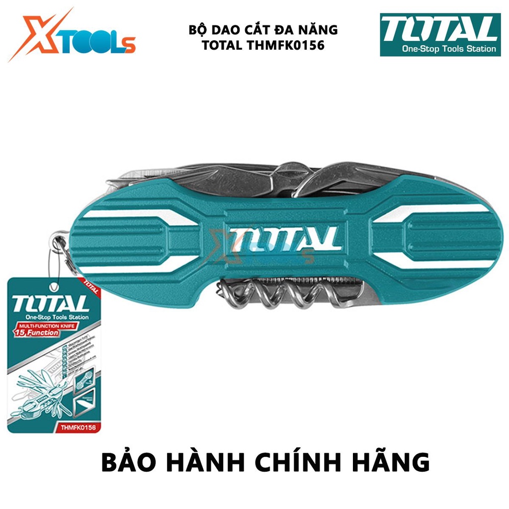 Dao cắt đa năng Total THMFK0156 | Bộ dao đa năng bỏ túi 15 trong 1 Kích thước: 9.5cm, dùng để gọt, vặn vít, cắt bánh