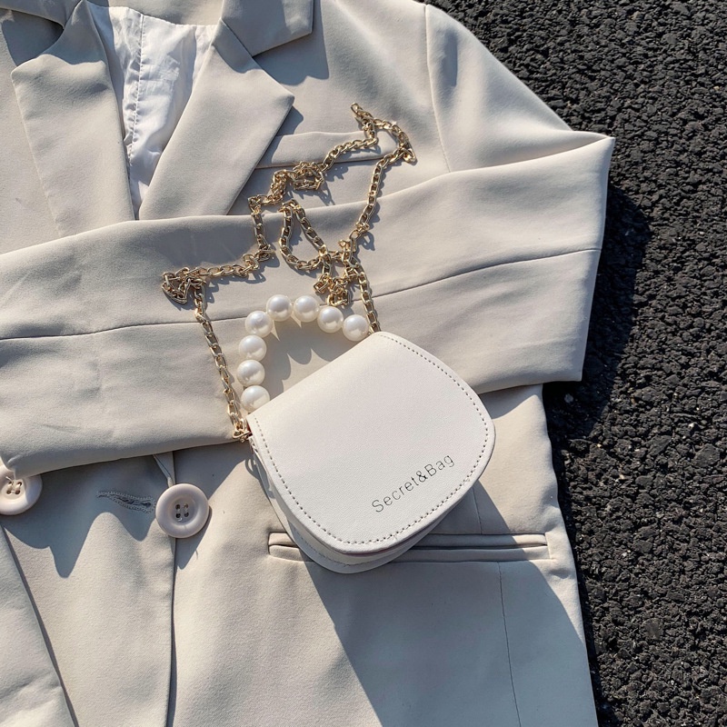 IELGY Túi Đeo Chéo Vai Đính Ngọc Trai Nhân Tạo Phong Cách Phương Tây Dành Cho Nữ