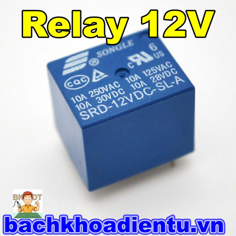 Rơ le, Relay 5V/12V/24V 10A 5 chân SRD chất lượng tốt.