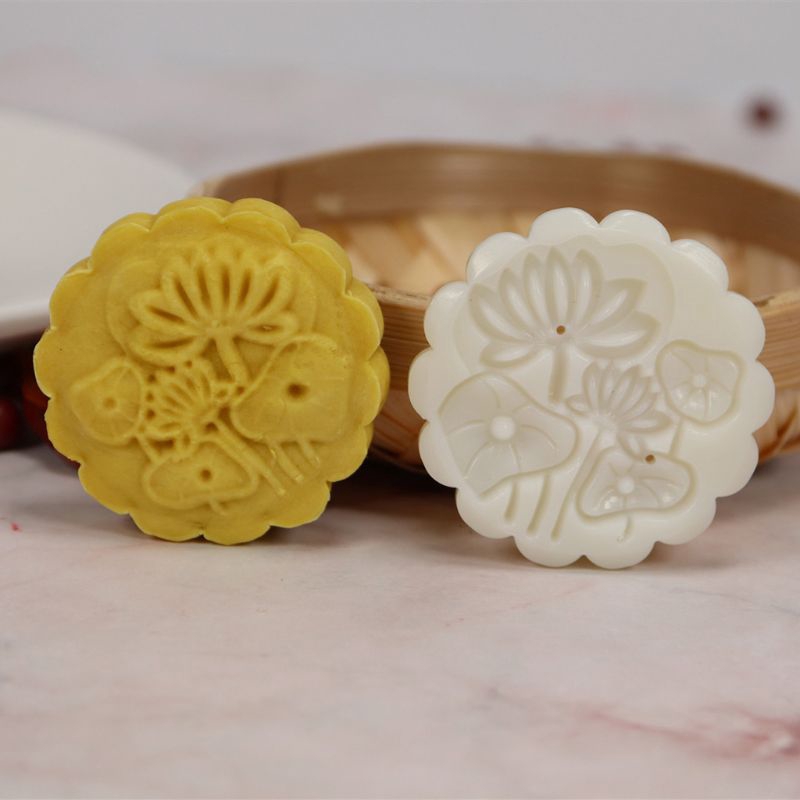 Set 6 khuôn tem dạng ép in bánh Trung Thu 50g