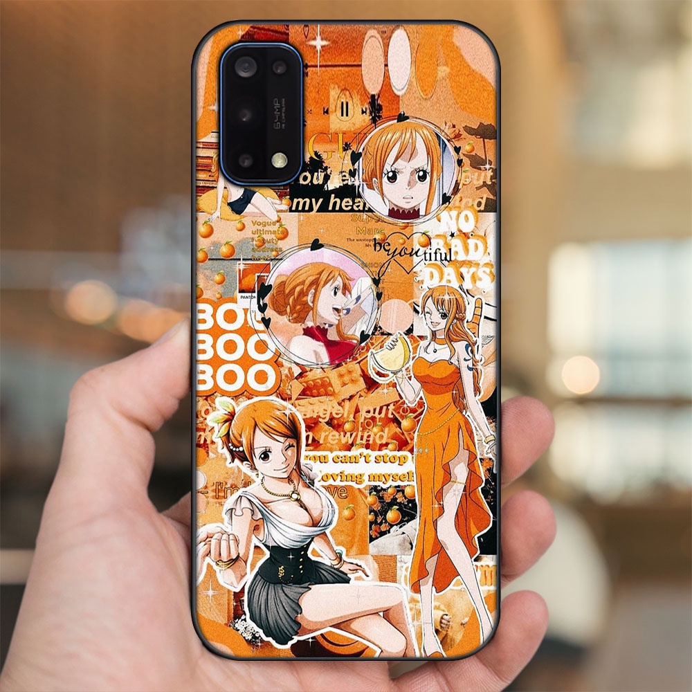 Ốp lưng Realme 7 Pro viền đen in hình Nami One Piece Đảo Hải Tặc