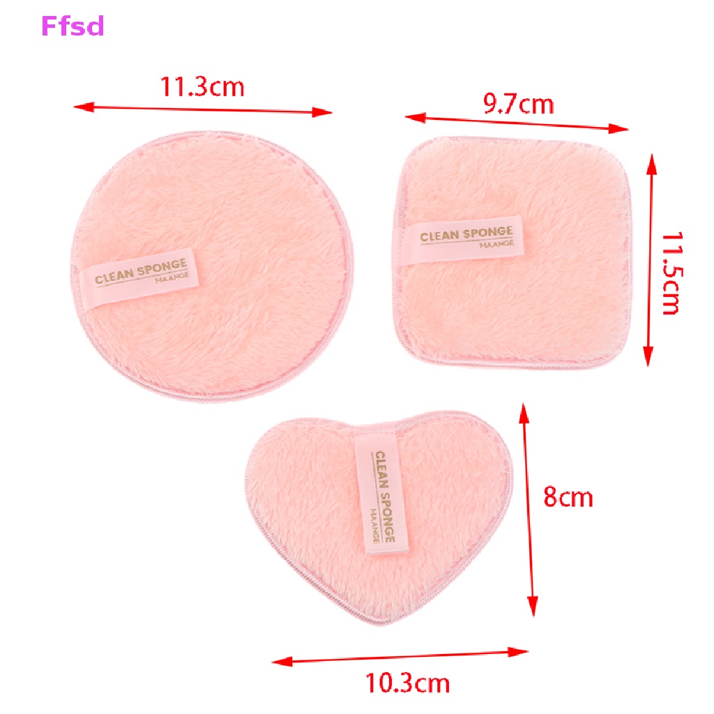 {Ffsd} Bộ 3 Miếng Bông Tẩy Trang Bằng Sợi Nhỏ Tái Sử Dụng Làm Sạch Da Mặt *
