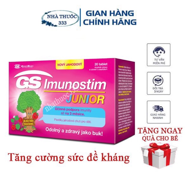 GS Imunostim Junior - Tăng cường sức khỏe đường hô hấp (Hộp 20 Viên)