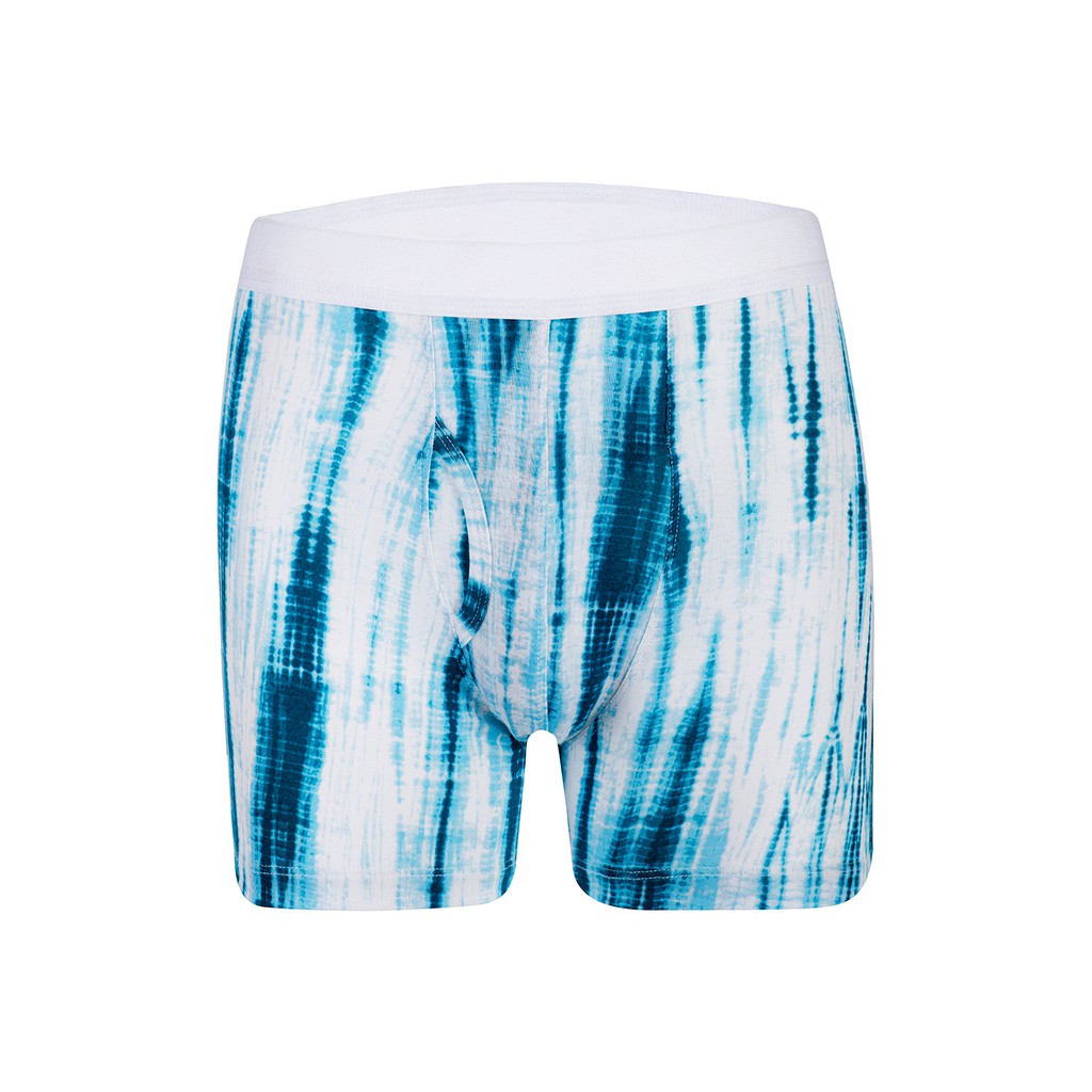 Quần boxer nam IDLOCA Tie-Dye ID2104-02 - Trắng pha xanh dương