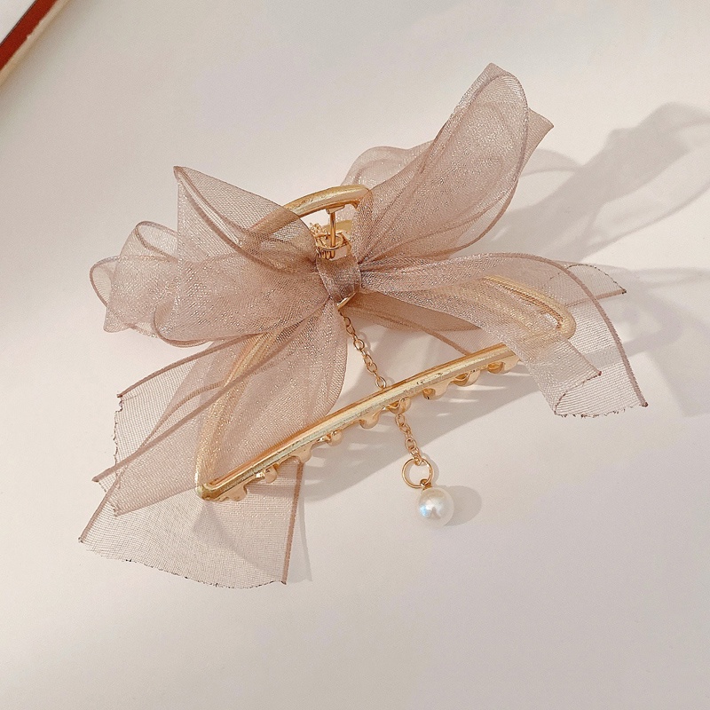 Kẹp Tóc Kim Loại Phối Nơ Phong Cách Hàn Quốc Thời Trang Cho Nữ