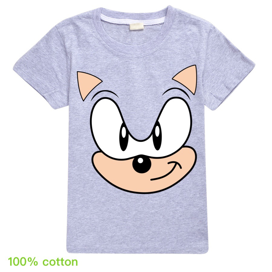 Áo Thun Tay Ngắn 100% Cotton Hình Nhân Vật Trong Phim Sonic The Hedgehog 2020 Cho Bé