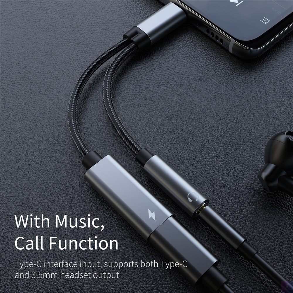 Đầu Nối Chuyển Đổi Tai Nghe USB C Sang 3.5mm 2 Trong 1 Cho Samsung S20 Ultra Note 20 10 Plus S21 Ipad Pro