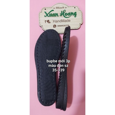 đế dẻo dáng thấp 3cm có 2mau đen &kem