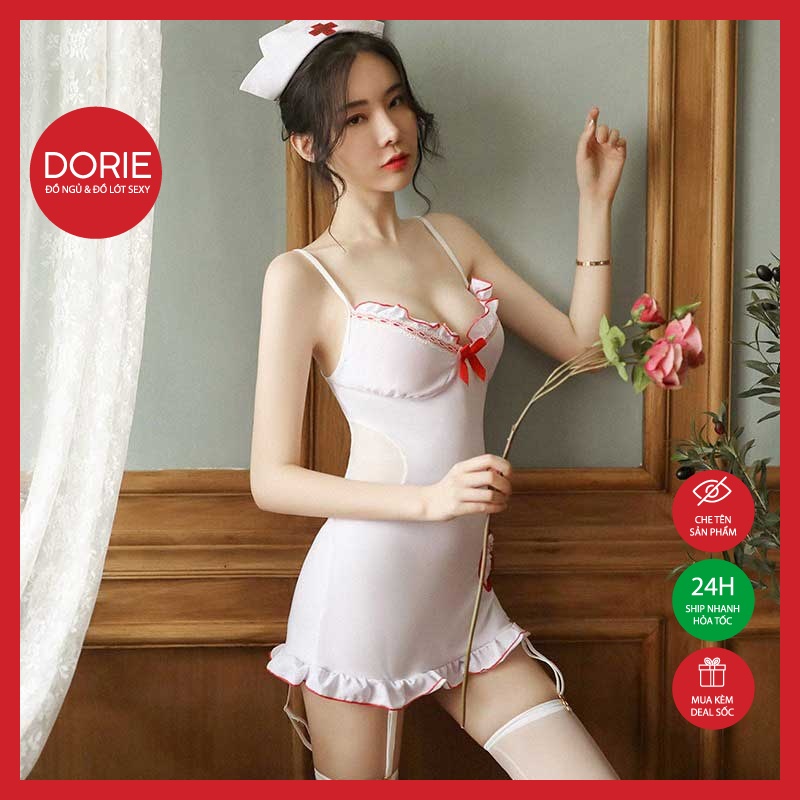 Đồ ngủ sexy nữ gợi cảm cosplay nàng y tá trắng ngây thơ hở lưng quyến rũ 1786 | BigBuy360 - bigbuy360.vn