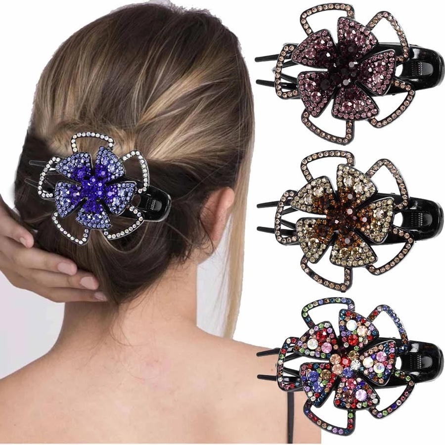 Kẹp tóc hình bướm đính đá toàn diện phong cách cổ điển dành cho nữ