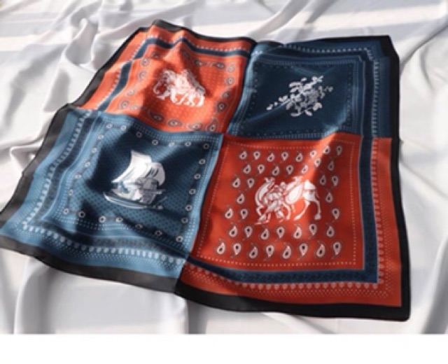 Khăn lụa vuông 70x70 turban quàng cổ,áo khăn yếm bandana thời trang đội đầu - Maben