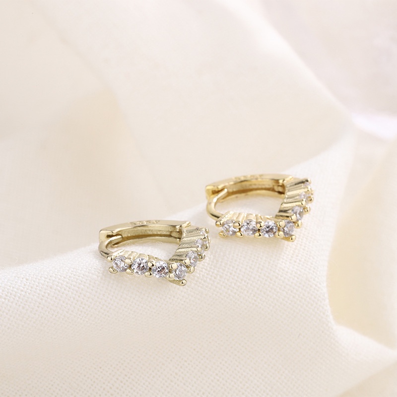 Khuyên Tai Tròn Đính Đá Zircon Thời Trang Hàn Quốc Cho Nữ