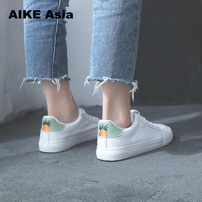 HOT Women's Sports Shoes Fashion Breathable Vulcanized Shoe Casual White Lace Sole Leather Shoe | BigBuy360 - bigbuy360.vn