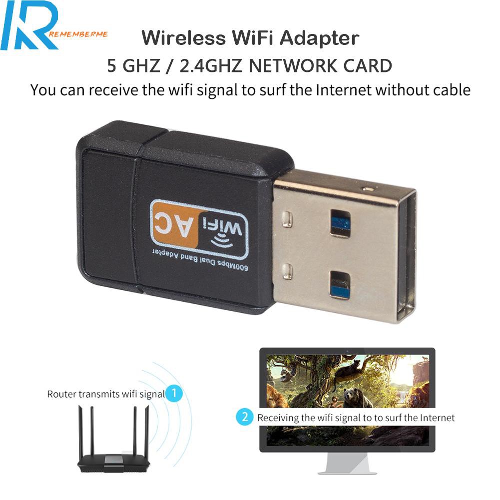 Usb Thu Sóng Wifi 2.0 Không Dây Rememberme. 600mbps 2.4 / 5ghz | BigBuy360 - bigbuy360.vn
