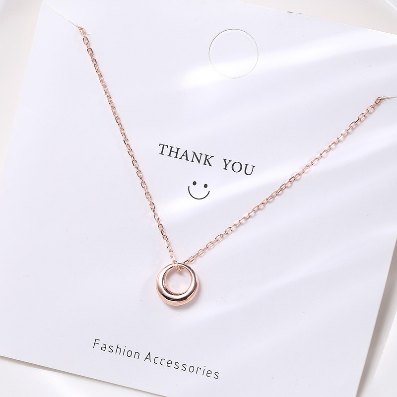 Dây chuyền bạc nữ trơn hình tròn DB2566 charm nguyên khối - Bảo Ngọc Jewelry