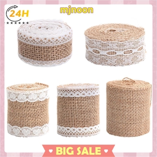 1 cuộn vải đay phối ren dùng trang trí