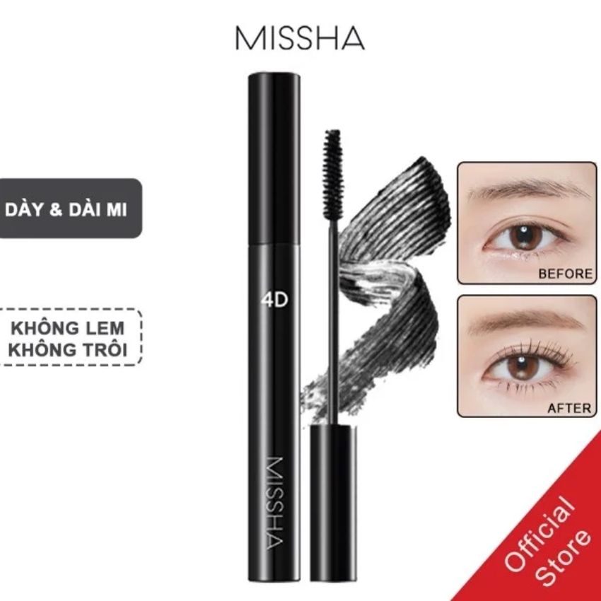 Chải mi Mascara 4D làm dày mi Missha The Style 4D