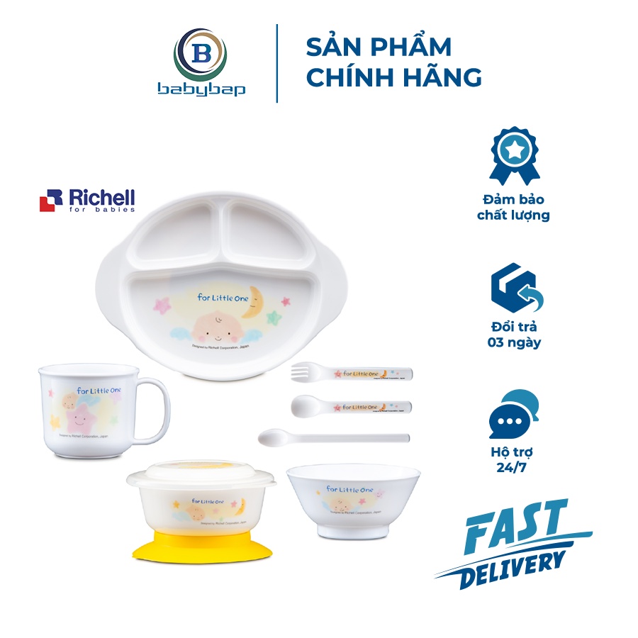 Bộ Ăn Dặm 9 Món Richell Dùng Được Trong Lò Vi Sóng