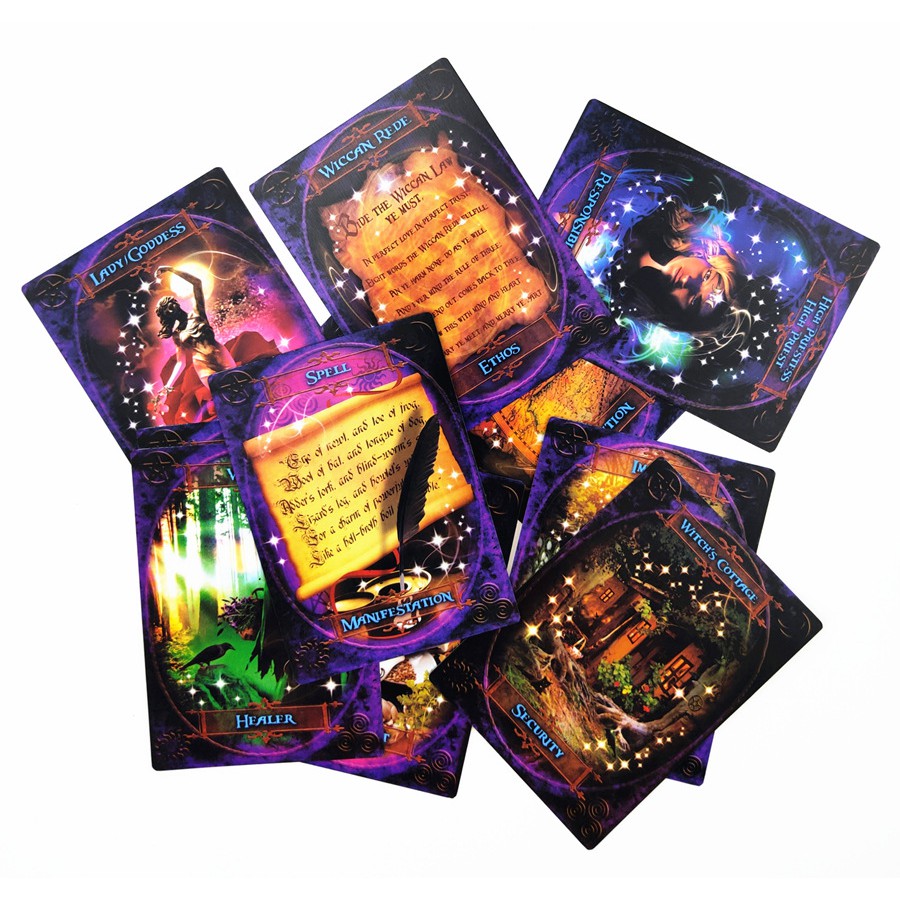 Combo Bài Wisdom Oracle của Witches M13 và Túi Nhung Đựng Tarot và Khăn Trải Bàn Tarot