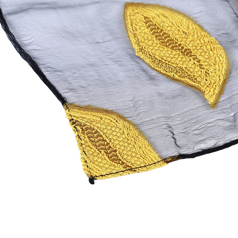 Khăn Choàng Chiffon Mềm Mại Thêu Họa Tiết Lá Cổ Điển Cho Nữ | BigBuy360 - bigbuy360.vn