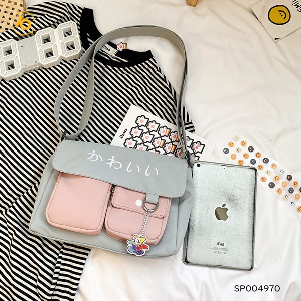 Túi du lịch đeo chéo nữ túi vải Kawaii nhiều màu SP004970