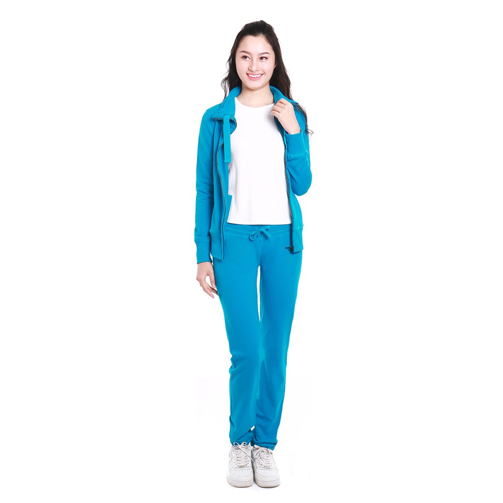 Bộ đồ thu đông nữ Narsis M7047 cotton da cá màu xanh