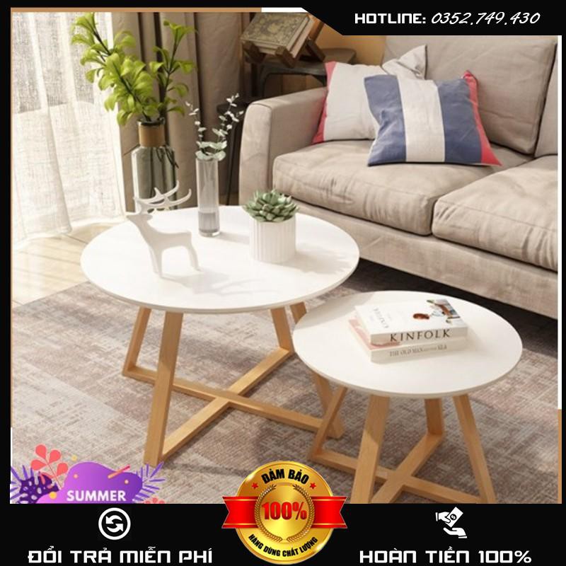 [COMBO] Bàn Trà Sofa Chân Gỗ Sồi Cao Cấp
