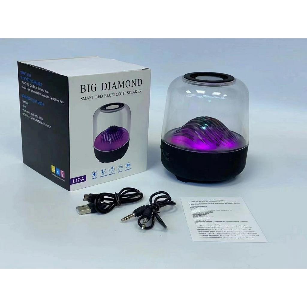 Loa Bluetooth Trong Suốt L17 Có LED 7 Màu Nháy Theo Nhạc - Loa Bass Cực Mạnh Ấm, Kết Nối 2 Loa với nhau Công Suất 10W