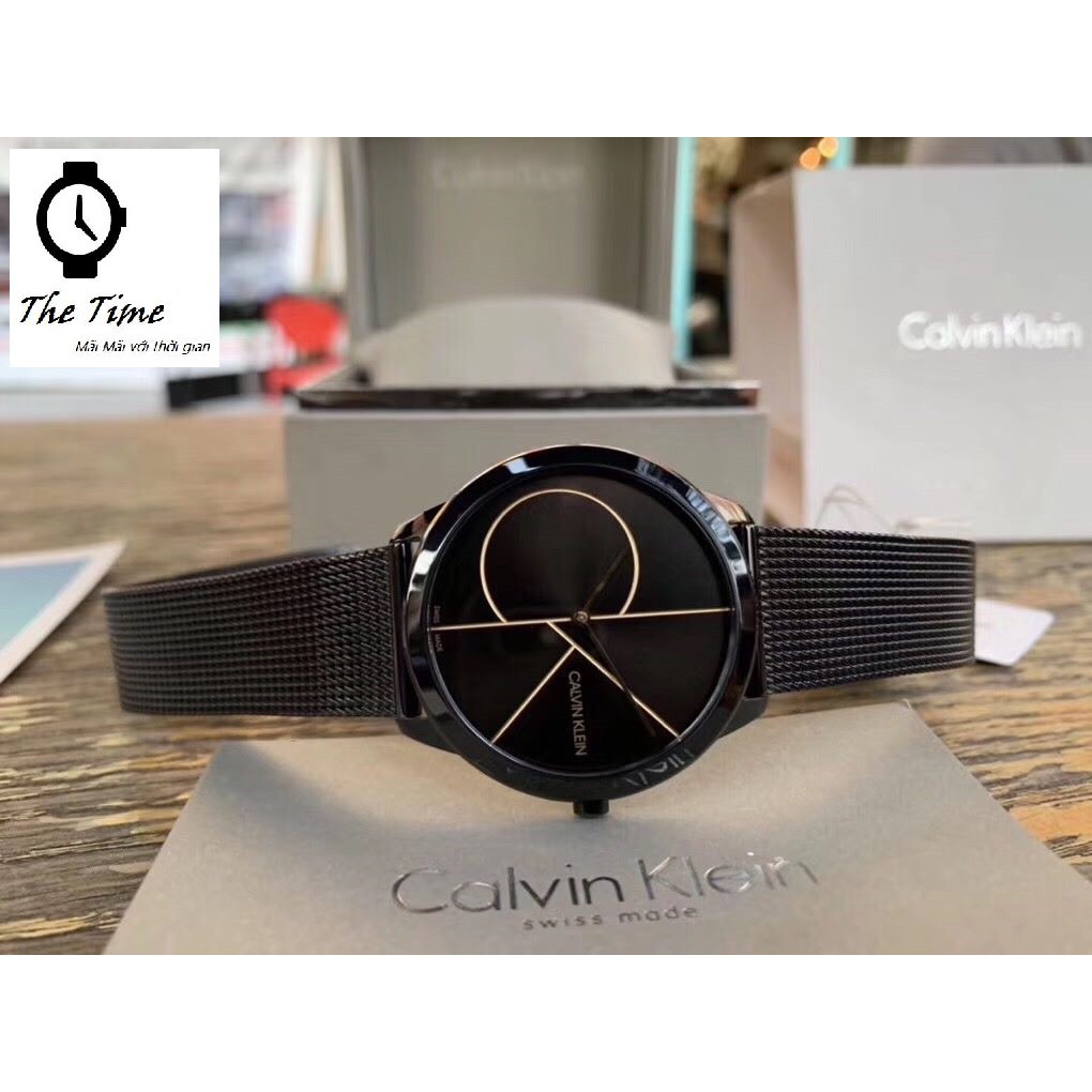 Đồng hồ đôi Calvin Klein Minimal Blue Dial  K3M2112N & K3M2212N ; Black K3M214X1 & K3M224X1 . 40mm & 35mm. 3atm