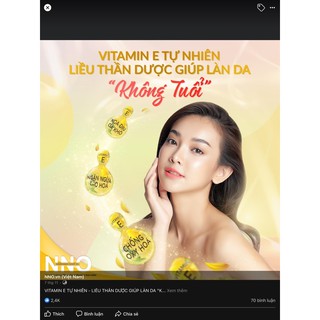 Vitamin E Nno (Dưỡng ẩm, tái tạo, chống oxy hóa ) hộp 30 viên