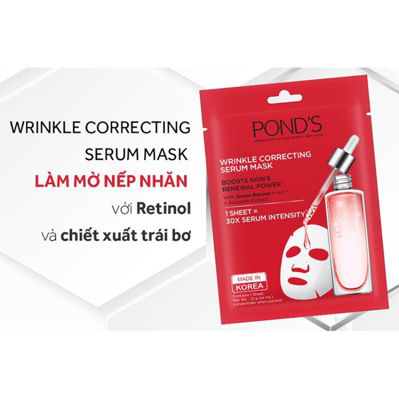 Mặt nạ POND'S nâng tone dưỡng trắng và tinh chất ngăn ngừa lão hóa Pond's Serum Mask 21ml Hàng Hiếm | Thế Giới Skin Care