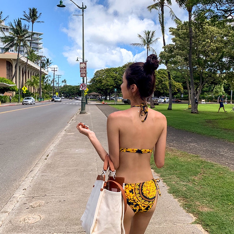 Bộ đồ bơi ba mảnh phong cách Âu Mỹ thời trang quyến rũ cho nữ 2021
