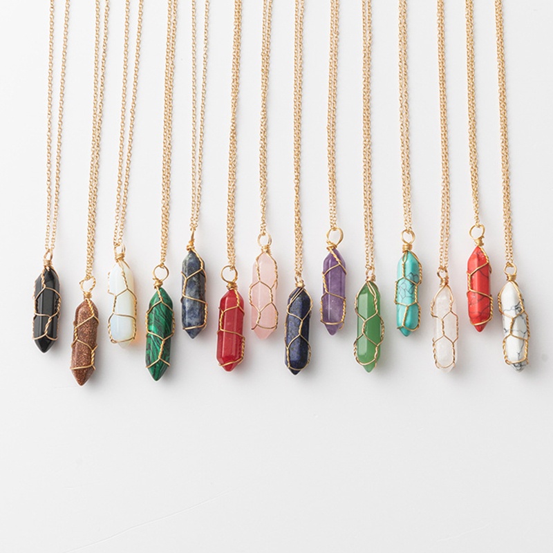 Vòng cổ Mặt Đá Trụ Lục Giác Độc Đáo