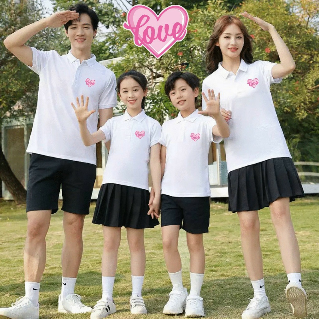 Áo Gia Đình Có Cổ . Chất Liệu Thun Poly Thái 4 Chiều Đủ Size Cho Tất Cả Các Thành Viên Trong Gia Đình Từ 8 Đến 100kg .
