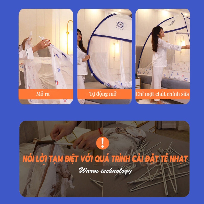 Màn Chụp Tự Bung Gấp Gọn Tiện Dụng Cao Cấp, Mẫu mùng chụp tự bung màn chụp 1m2/1m5/1m8