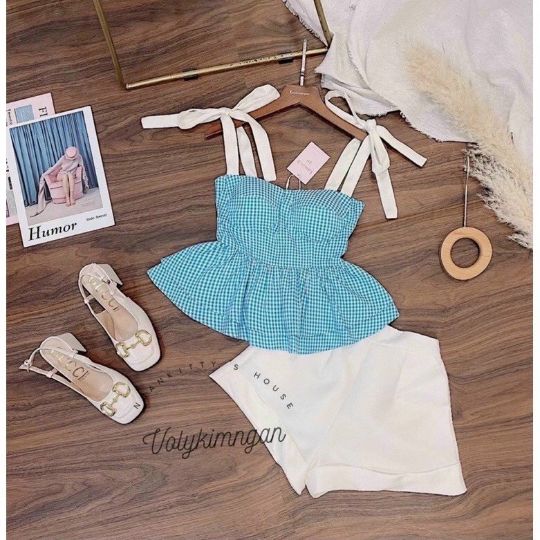 sét bộ đùi phồi áo kiểu xòe 2 dây cột có mút hot