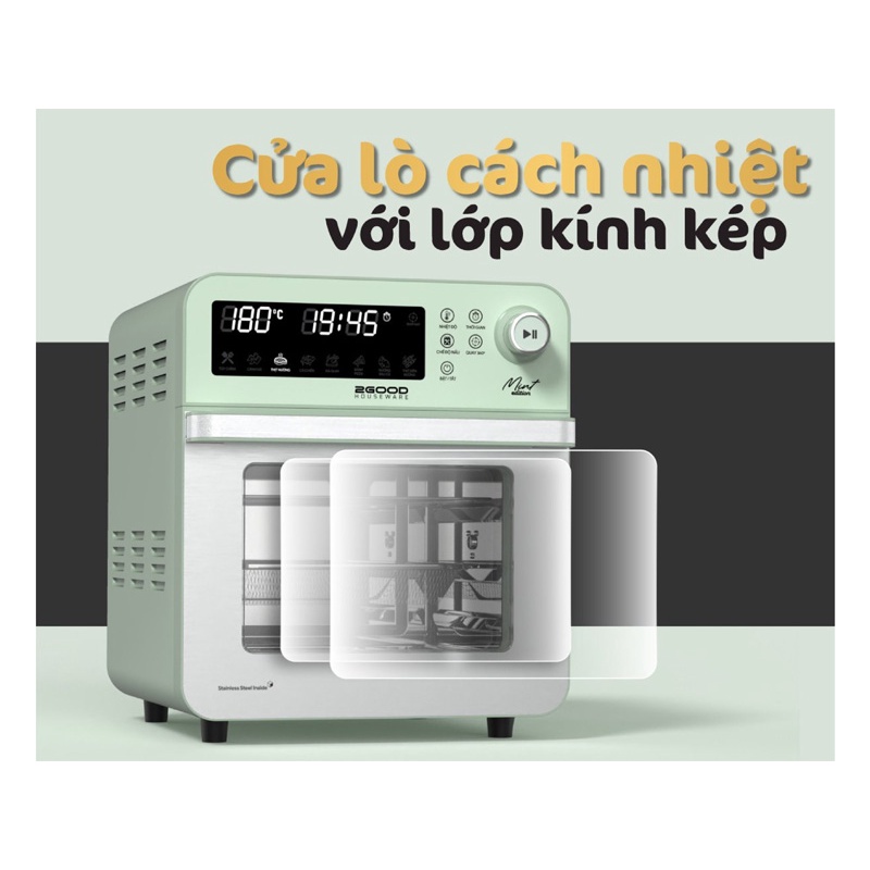 Nồi Chiên Không Dầu 2Good Vortex S19 15 Lít - Hàng Chính Hãng - Bảo Hành 24 tháng