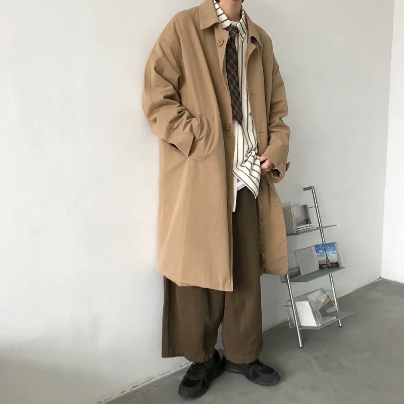 Áo Khoác Dáng Rộng Phong Cách Hồng Kông Thời Trang Xuân Thu Cá Tính Cho nam from rộng simple tiếng Nhật khoác nỉ nam thời trang áo gió nam bigsize
