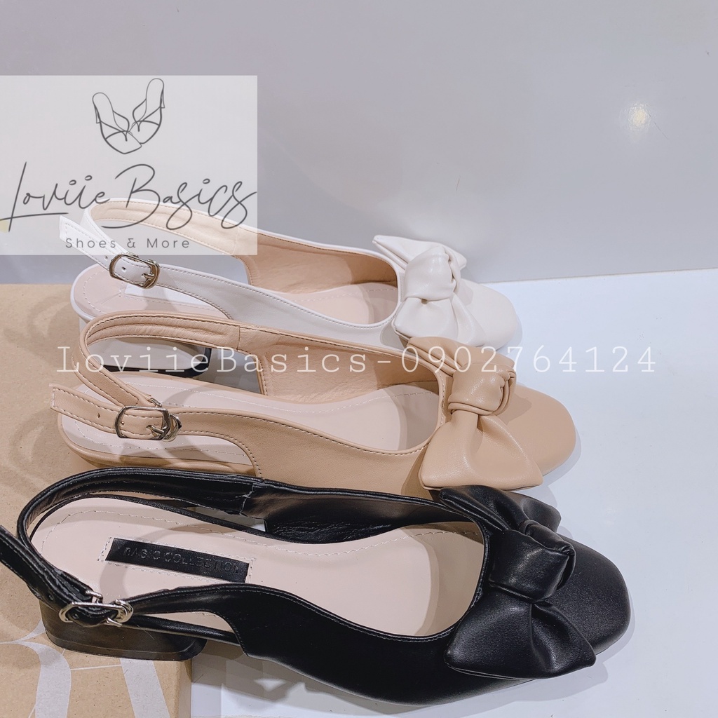 GIÀY SỤC LOVIIE BASICS - SANDAL BÍT MŨI GÓT VUÔNG 3CM - GIÀY MŨI NHỌN DÂY NGANG ĐÍNH NGỌC G211125 S210708