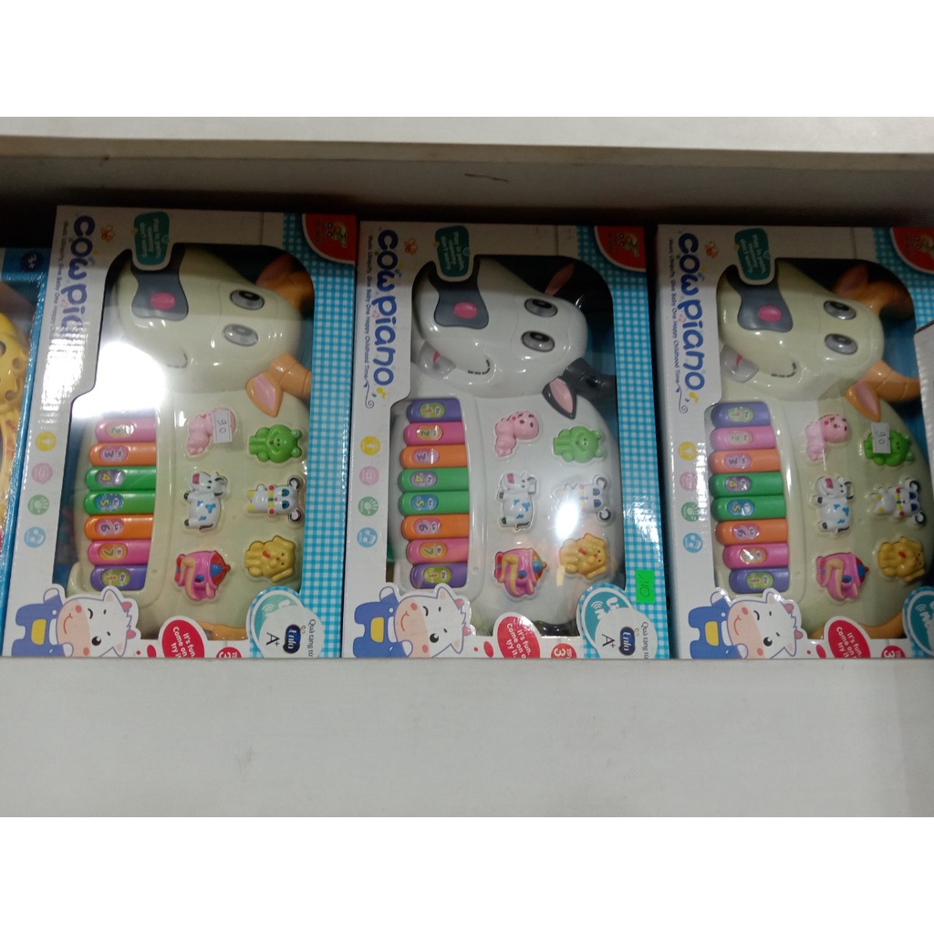 Đồ chơi đàn con bò sữa dùng pin AA phát nhạc giúp bé nhận biết tiếng kêu các con vật, phát triển thính giác - 392