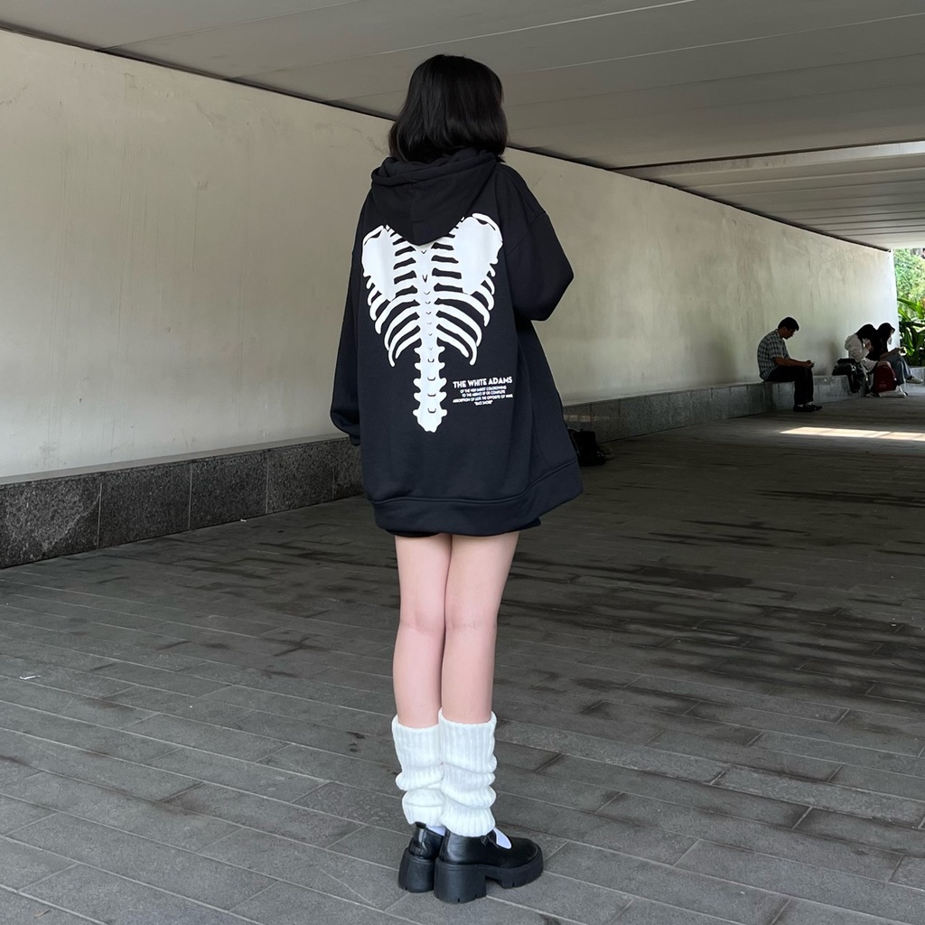Áo Hoodie Xanh Lá THE WHITE ADAMS BỘ XƯƠNG và Ulzzang Unisex (Túi 2 bên hông) 1hitshop