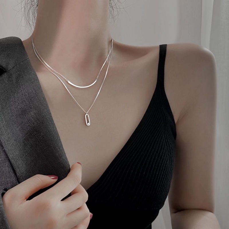 Vòng cổ Hai Lớp Không Phai Màu Thiết Kế Sang Trọng Thời Trang Cao Cấp Cho Nữ