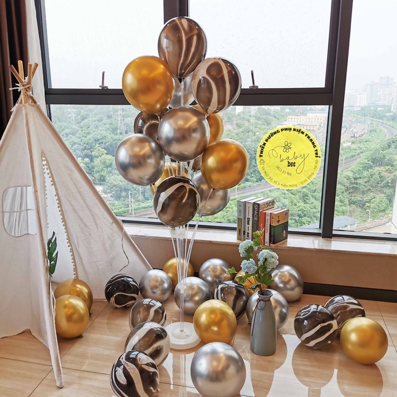Trụ bóng bay cao 1,3m 13 nhánh trang trí sinh nhật- Baby bee
