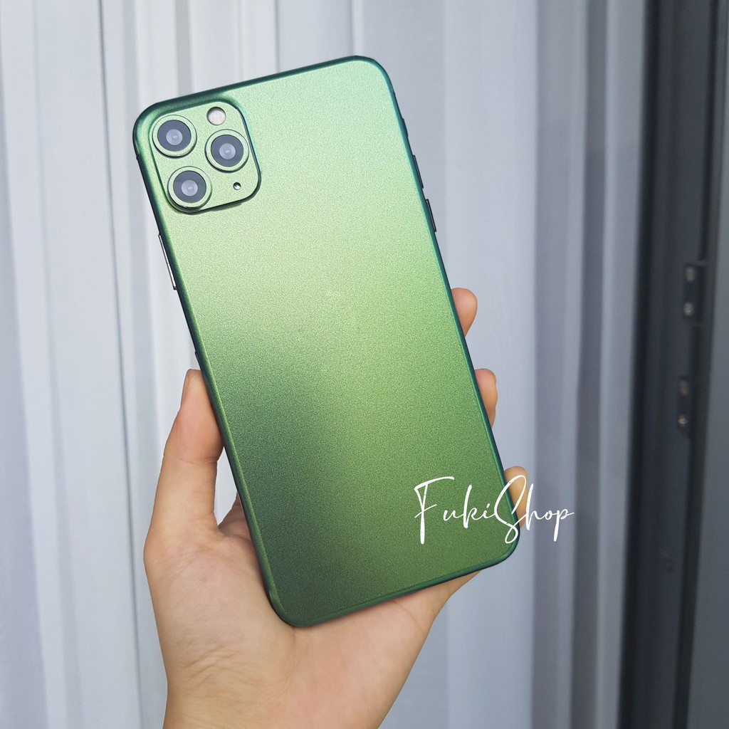 Tấm Dán Skin FULL Viền màu Chameleon Green Dành cho 14prm , 13prm , 12prm , 11prm , 13pro, 12pro , 14pro - FukiShop