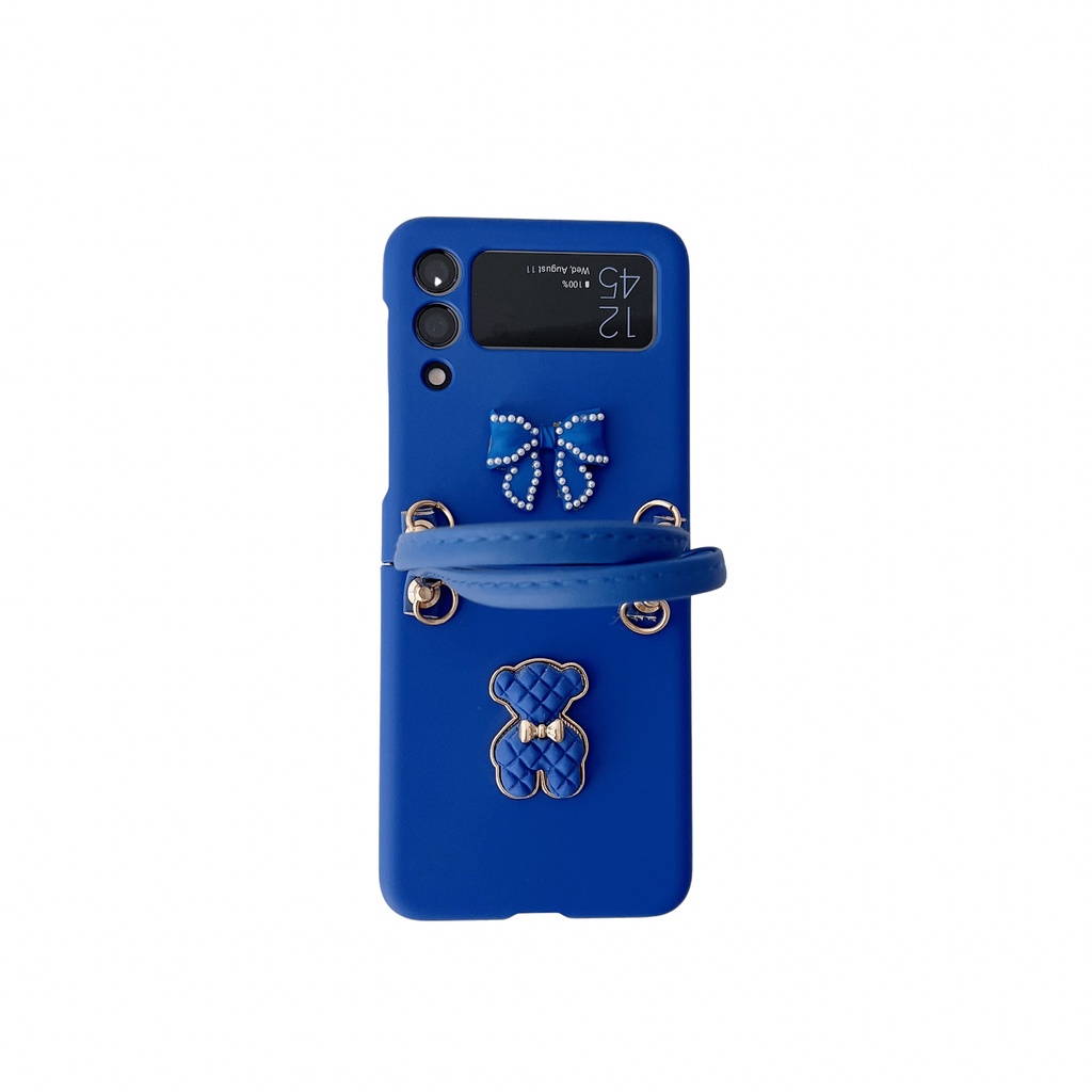 Ốp Điện Thoại Dạng Túi Xách Hình Gấu Dễ Thương Chống Sốc Cho Samsung Galaxy Z Flip 3 5G Z Flip3 ZFlip3 ZFlip 3