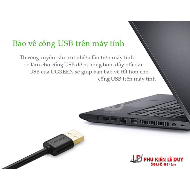 Cáp USB 2.0 Nối Dài 0,5M - 5m Ugreen US103 (10313,10314,10315,10316,10317,10318)